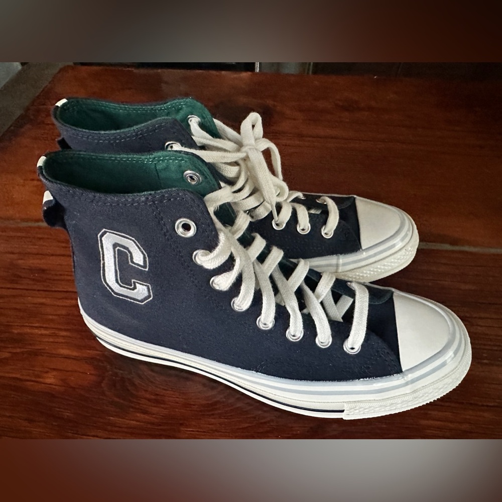Converse Retro Style Dark Blue High-Top Sneakers with bold C